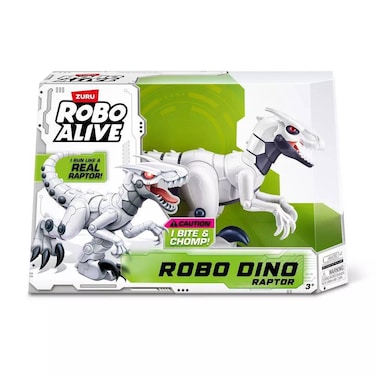 Robo Alive Robo Dino Raptor Electronic Robot Toy (30 x 9 x 20 cm, White)