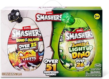Zuru Smasher Mega Dino Combo 2pk [Dino Island + Jurassic Light Up Dino Egg] (ZUR-74148)
