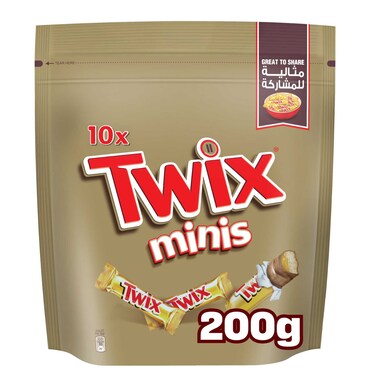 Twix Original Chocolate Minis, 10 Mini Bars, 200g