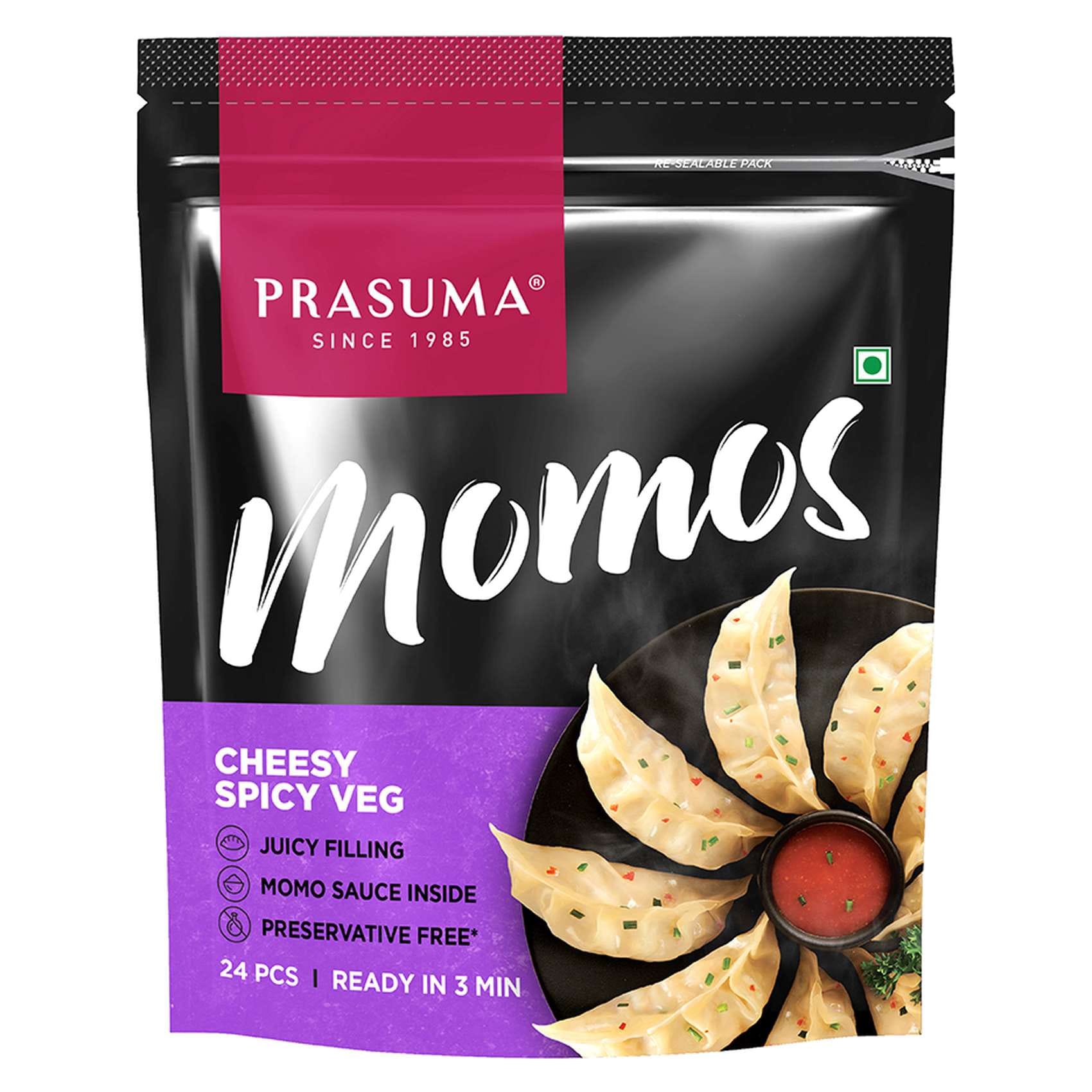 Buy Prasuma Cheesy Spicy Veg Momos, 200g Online | Carrefour UAE