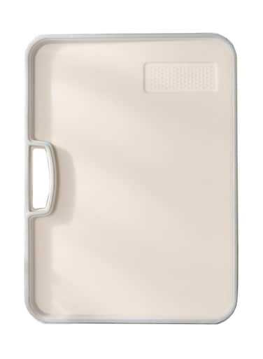 Plastic Cutting Board, for Kitchen Dishwasher Chopping Board with Juice Grooves, Easy - Grip Handles, Durable Cutting Boards for Kitchen, Easy to Clean, for Meat, Fruits, Veggies (Beige M)