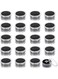 Tazweeq 20 Black Mini Round Stone Boxes, Plastic Nails and Loose Beads Storage Boxes with Sponge Cushion, for Jewellery Bead Display