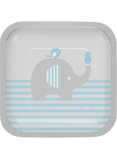 Creative Converting Little Peanut-Boy Square Paper Dessert Plates (8 Count), 7