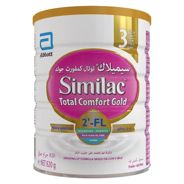 Similac Total Comfort Gold HMO 2'-FL Growing-Up Formula Milk Powder, Stage 3, from 1 to 3 Years, 820g
