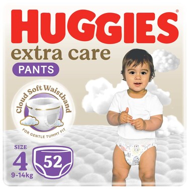 Huggies Extra Care Soft Cloud Culottes Baby Diaper Pants Size 4 9-14kg Jumbo Pack 52 Pants