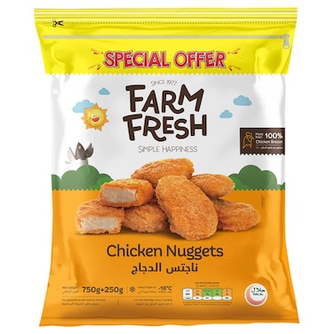 Farm Fresh Chicken Nuggets, 750g+250g Free