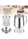 Stainless Steel Oil Filter Pot, 2L/68oz Large Capacity Kitchen Oil Container Bacon Grease Container with Strainer, Frying Basket, Dust Lid &amp; Anti-slip Tray for Frying Oil and Cooking Grease Storage