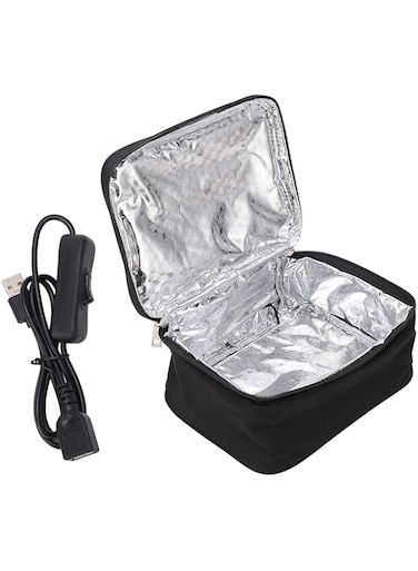 Cryfokt Portable Oven Food Warmer, 12V Electric Heated Lunch Box, USB Charging Lightweight Handheld Mini Microwave Reheating Meals in Office, Travel, Potlucks, Hotel, Camping