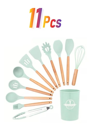 Cooking Utensils Kitchen Set Mint Green