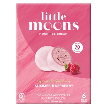 Little Moons Summer Raspberry Flavoured Mochi Ice Cream, 192g