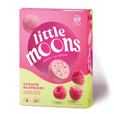 Little Moons Summer Raspberry Flavoured Mochi Ice Cream, 192g