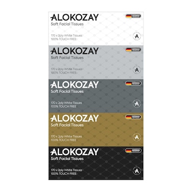 Alokozay 2 Ply Soft Facial Tissue 170 Sheets Pack of 5