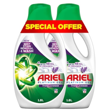 Ariel Lavender Laundry Detergent Liquid Gel 1.8L Pack of 2