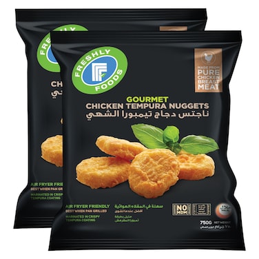 Freshly Foods Gourmet Chicken Tempura Nuggets, 750g Pack of 2
