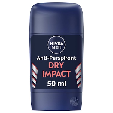 NIVEA MEN Dry Impact Anti-Perspirant Deodorant, Derma Active 72h Sweat Protection for Men, Stick 50ml