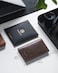 VULKITLeather Business Card Holder 2 Sided Slim Business Name Card Organizer for Men or Women, Up to hold 20 cards