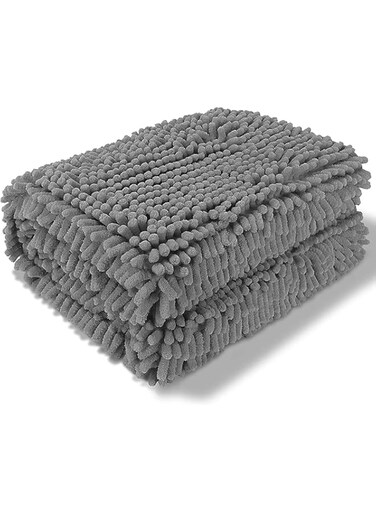 NeoStyle Dogs And Cats Bathing Pet Towel Super Absorbent Blanket Bath Towel Quick-Drying Fiber Chenille Multifunctional Bath Towel(35&times;80cm, Grey)
