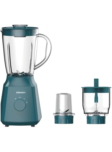 DOMEA 3-in-1 Blender, Chopper &amp; Grinder, 1.5L Capacity, 300-350W Power, PC Unbreakable Jar, Stainless Steel Blades, Overheat Protection, For Smoothies, Protein Shakes, Milkshakes &amp; Food preparation