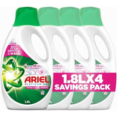 Ariel Floral Breeze Laundry Detergent Power Gel 1.8L Pack of 4