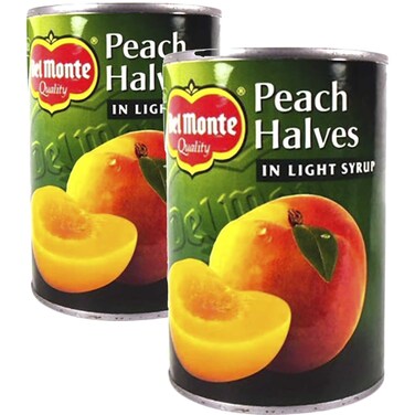 Del Monte Peach Halves in Light Syrup, 420g Pack of 2