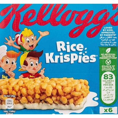 Kellogg's Rice Krispies Cereal Bars, 20g Pack of 6
