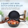 Westinghouse USA 3-Quart Pre-Seasoned Cast Iron Dutch Oven with 10.25-Inch Skillet Lid &ndash; Versatile 2-in-1 Cookware for Indoor &amp; Outdoor Use