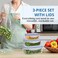 Westinghouse USA Rectangular Food Storage Box Set   3 Sizes: 0.5L, 1.0L, 1.5L   Stackable &amp; Airtight   BPA-Free Plastic   Dishwasher Safe