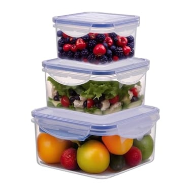 Westinghouse USA Square Food Storage Box Set   3 Sizes: 0.4L, 0.7L, 1.2L   Durable &amp; Stackable   BPA-Free &amp; Dishwasher-Safe