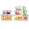 Westinghouse USA 5-Piece Glass Food Storage Set   Rectangle (370ml, 640ml, 1050ml) + Square (320ml, 800ml)   Transparent Lids   Microwave Safe