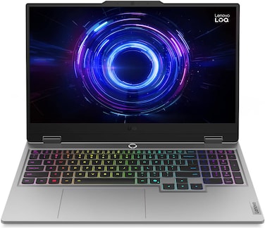 Lenovo LOQ 15IRX10 Gaming Laptop, 15.6" FHD IPS 144Hz Display, Intel Core i5-13450HX, 64GB RAM, 4TB SSD, GeForce RTX 5050 8GB GPU, White English K/B, Win11, Luna Grey