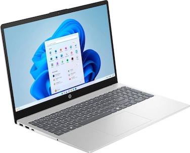 HP 15-fd0127dx Laptop PC, 15.6" FHD IPS Touch Display, Intel Core 7 150U Processor, 16GB RAM, 512GB SSD, Intel Graphics, English Keyboard, Windows 11 Home, Silver   B4HN8UA
