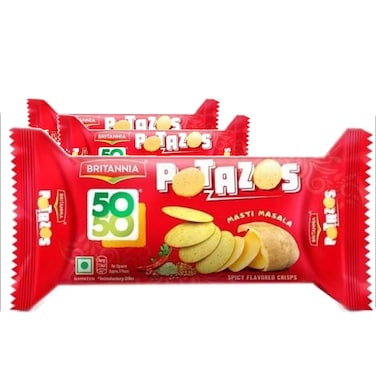 Britannia 50-50 Potazos Masti Masala Spicy Flavored Crisps 100g Pack of 3