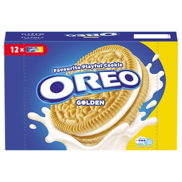 OREO Golden Vanilla Milk Cookies Sandwich Biscuits, 36.8g Pack of 12