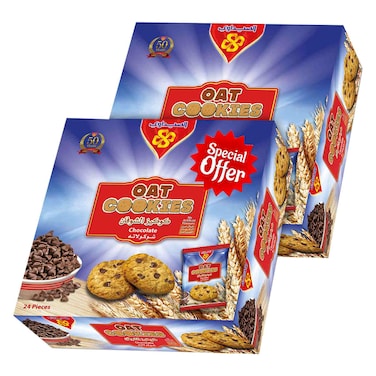 Al-Seedawi Oat Cookies with Chocolate 24 Cookies, 9g Pack of 2