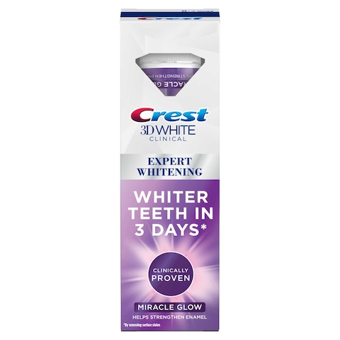 Crest 3D White Clinical Miracle Glow Advanced Whitening Technology Toothpaste 75ml