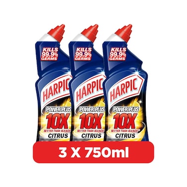Harpic Citrus Toilet Cleaner, 750ml Pack of 3