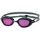 Zoggs Predator Titanium Swim Goggles Grey BlackMirrored Pink, Anti-Fog Titanium Coated UV Lenses, Ultra-Fit Gasket &amp; Split Strap, Ideal for Bright Outdoor Swimming &amp; Racing, 461065-GYBKMPKS