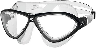 Zoggs Horizon Flex Mask Clear Black Clear, Wide Lens With Anti-Fog &amp; UV Protection, Flexible Soft-Seal Fit, Adjustable Strap for Secure Comfort, Ideal for Snorkeling &amp; Swimming, 461108-CLBKCLR