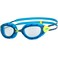 Zoggs Predator Junior Swim Goggles Blue Lime Clear Anti-Fog UV Protection Lenses, Ultra-Fit Comfort Gasket, Adjustable Strap, Ideal for Aged 6&ndash;14 for Training &amp; Racing, 461319-BLLMCLR