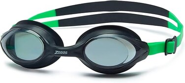 Zoggs Bondi Swim Goggles Black Green Tint Smoke &ndash; UV Protection Anti-Fog Lenses With Adjustable Strap &amp; Comfortable Seal, Adult Swimming Goggles for Pool &amp; Outdoor Training