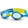 نظارات سباحة زوغز بوندي جونيور، لون أزرق مصفر مع عدسات زرقاء مضادة للضباب، مزودة بحماية من الأشعة فوق البنفسجية وحزام قابل للتعديل، نظارات سباحة مريحة للأطفال مقاومة للتسرب