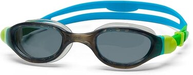 Zoggs Junior Phantom 2.0 Anti-Fog UV Protection Quick-Adjust No-Leak Comfortable Soft Silicone Swimming Goggles, 6-14 Years, Black/Green - Tinted Smoke Lens