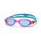 Zoggs Junior Phantom 2.0 Anti-Fog UV Protection Quick-Adjust No-Leak Comfortable Soft Silicone Swimming Goggles, 6-14 Years, Pink/Turquoise - Tinted Blue Lens
