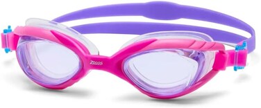 Zoggs Sonic Air 2.0 Junior Swim Goggles Blue Pink Violet Tint Purple &ndash; Air Cushion Anti-Fog UV Protection Lenses With Adjustable Strap, Leak-Resistant Kids Performance Swimming Goggles