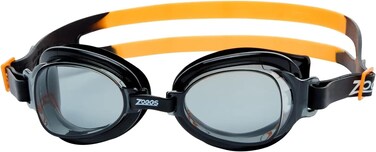 نظارات سباحة زوغز أوتر، لون أسود برتقالي مع عدسات دخانية - عدسات ملونة مضادة للضباب مع حماية من الأشعة فوق البنفسجية وحزام قابل للتعديل، نظارات سباحة مريحة للأطفال مقاومة للتسرب