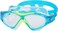 Zoggs Super Seal Junior Swim Mask Aqua Lime Clear &ndash; Anti-Fog Clear Lens With UV Protection &amp; Adjustable Strap, Leak-Resistant Wide Vision Kids Swimming Mask for Pool &amp; Outdoor Use
