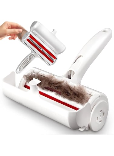 Neoblix Pet Hair Remover, Multi-Surface Lint Roller - Reusable Dog &amp; Cat Fur Remover with Self-Cleaning Base - Efficient Animal Hair Removal Tool - Perfect for Furniture, Couch, Carpet, Car Seat, Red