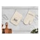 Pot Holder 17x28cm + Oven Mitt 18x25cm, Plain Beige