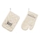 Pot Holder 17x28cm + Oven Mitt 18x25cm, Plain Beige