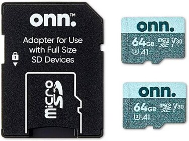 Keep Onn. Memory Card Micro SD (2 PACK) With Adapter 100MB/S 64GB (International Version)
